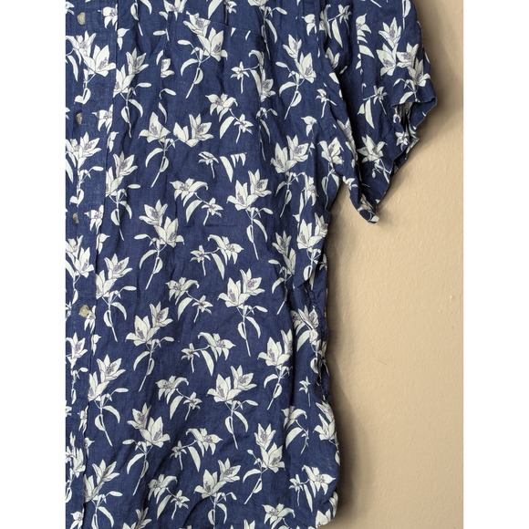 UNTUCKit Parrina SS Shirt 3xL Blue Linen Floral Button Up 2023 - Picture 6 of 16